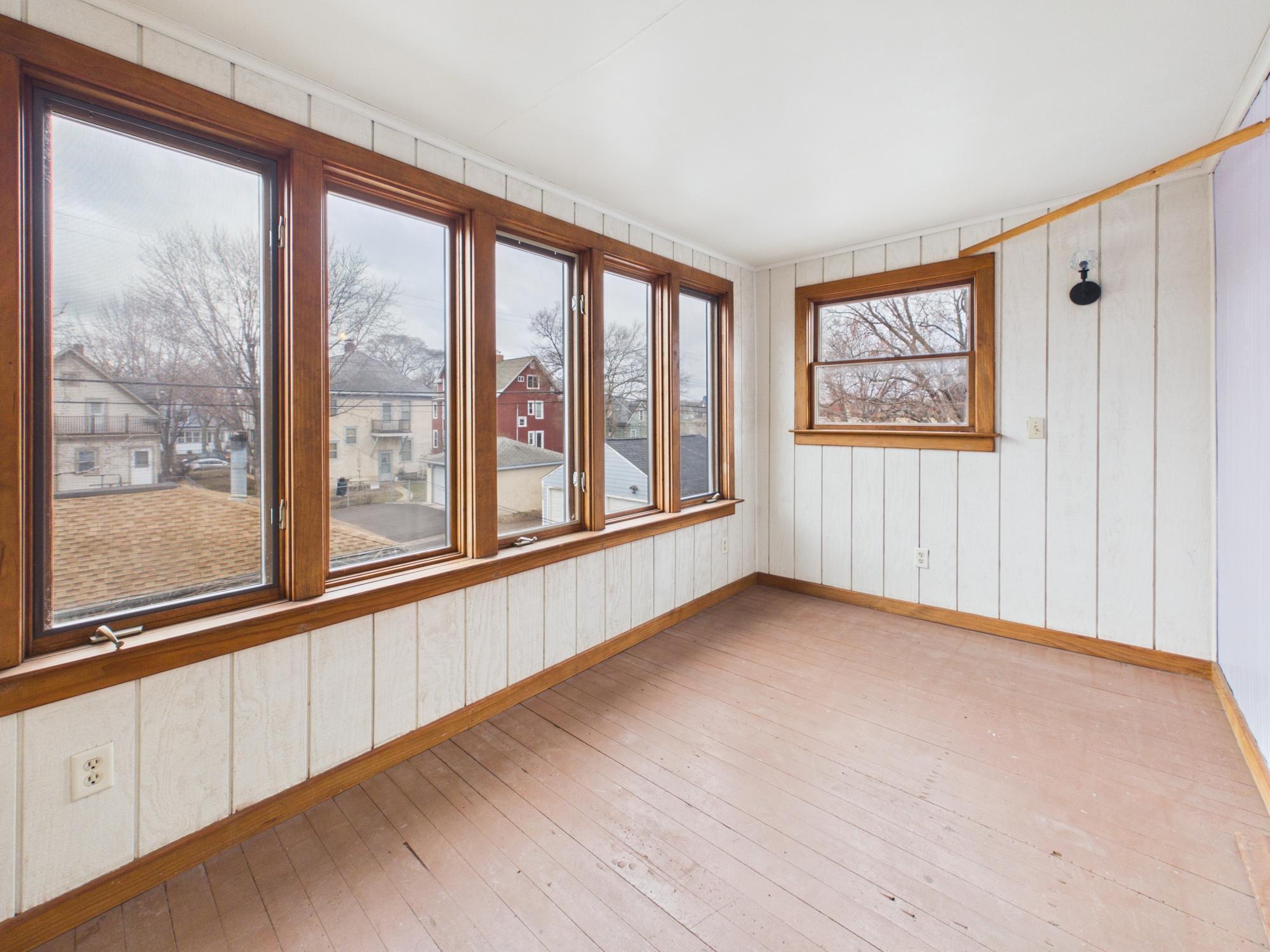 Upper level sunroom looking out the back - 3032 Longfellow Ave., Minneapolis
