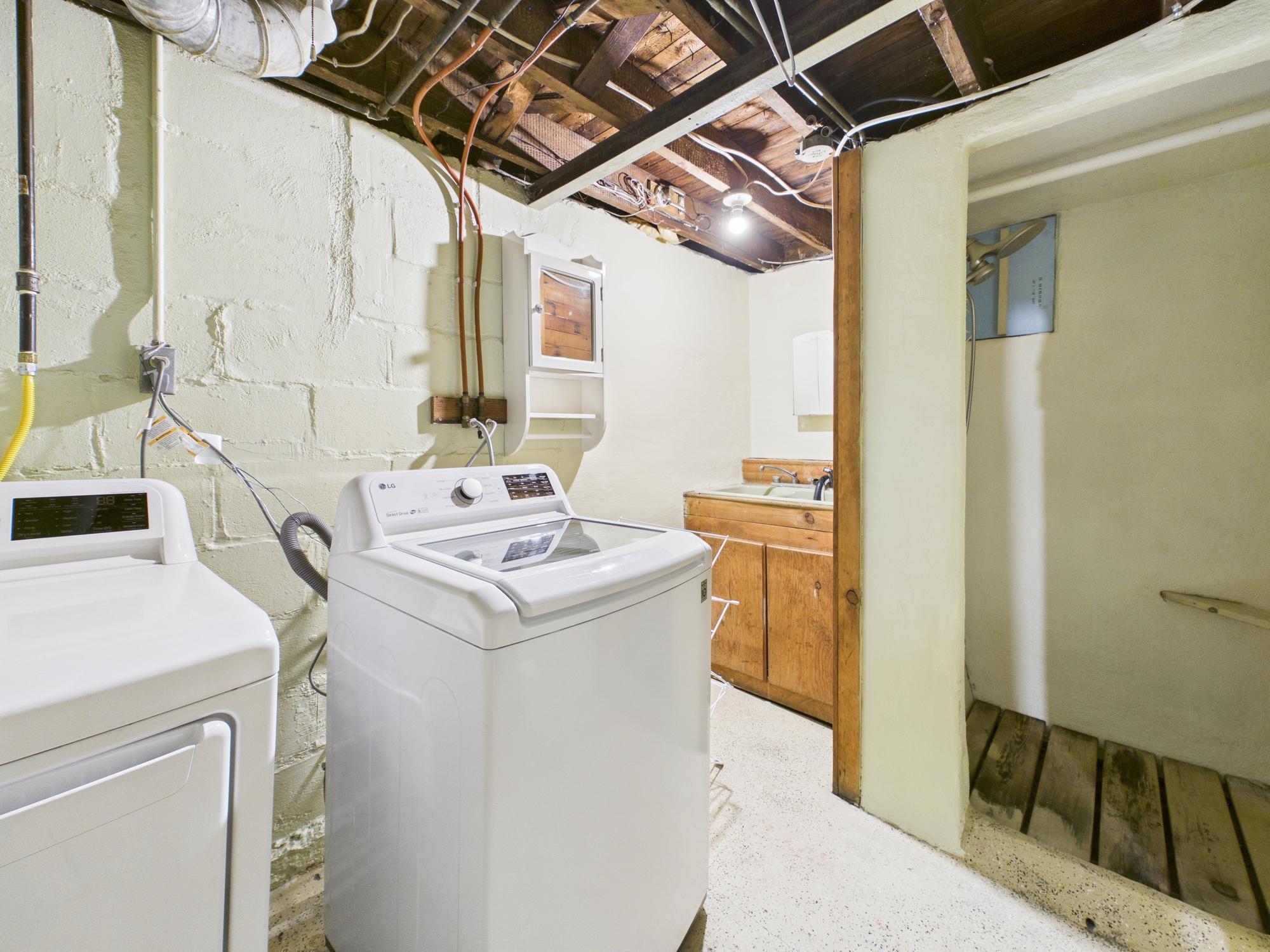 Basement sink and shower in laundry room. Newer washer and dryer! - 3032 Longfellow Ave., Minneapolis
