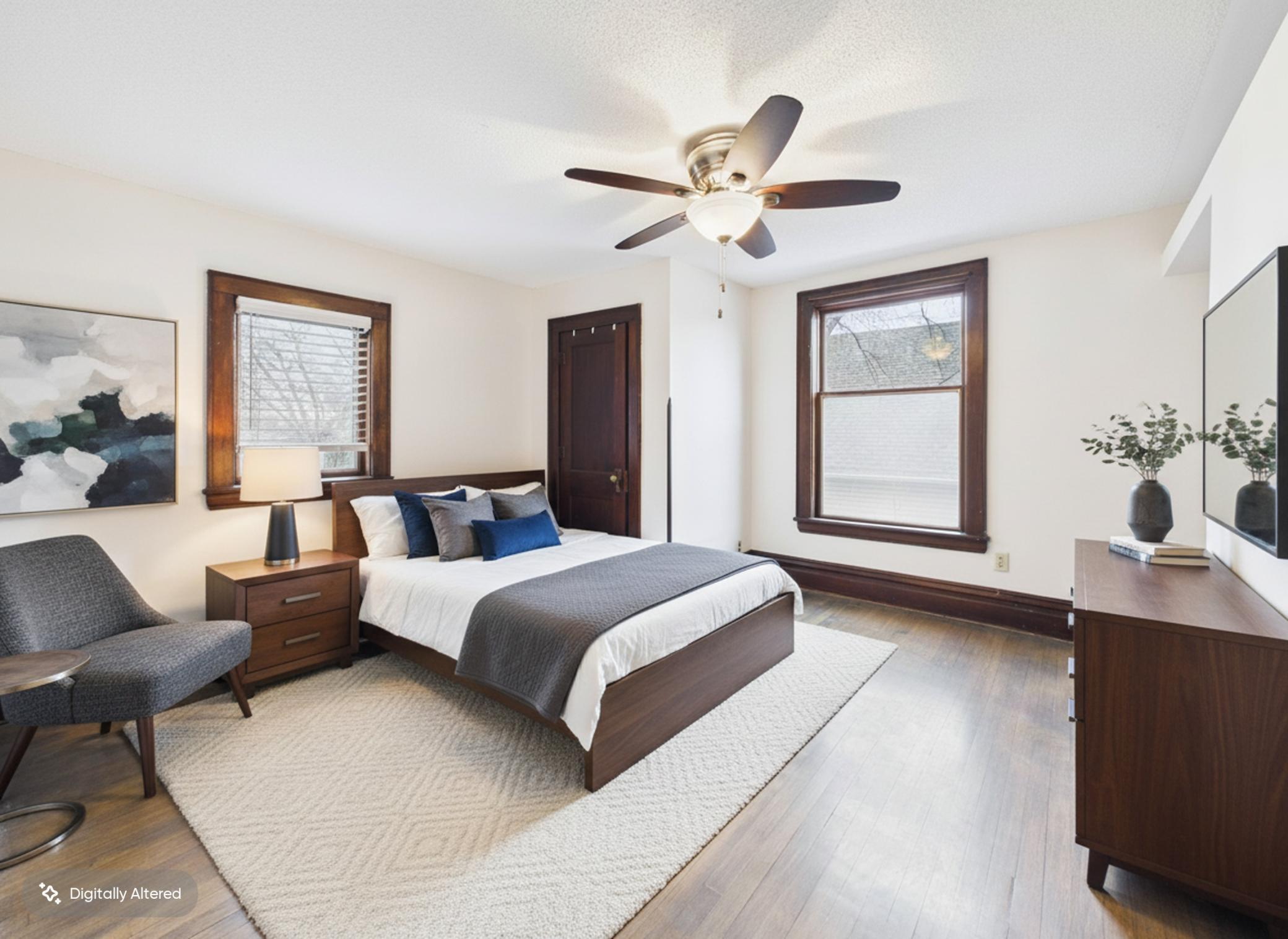 Virtually staged Bedroom 1 - 3032 Longfellow Ave., Minneapolis