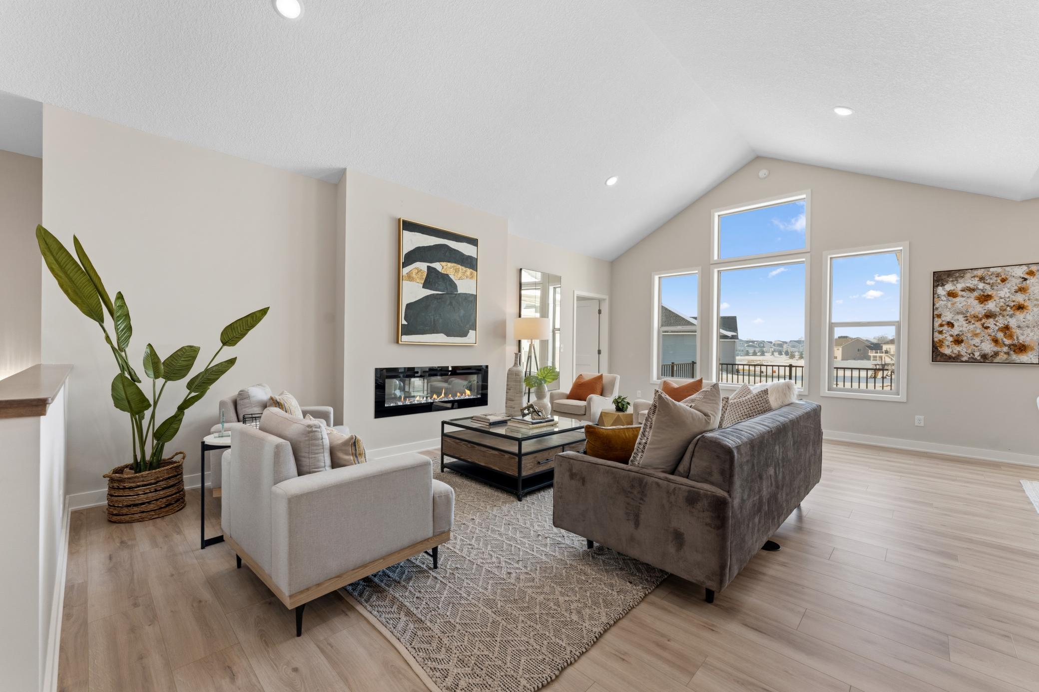 Enter the light filled Living Room