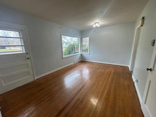 Family room with Hardwood floors