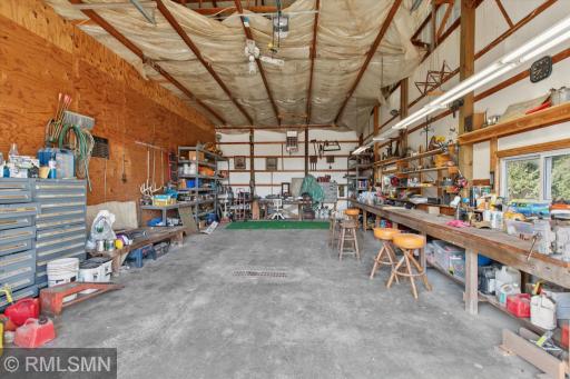 Partial concrete flooring in pole shed - has heat and air!