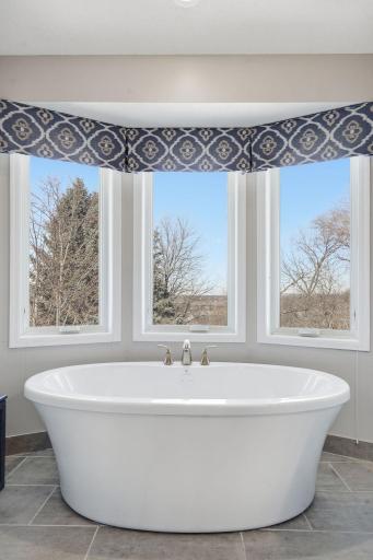 The luxurious soaking tub perfect for relaxing after a long day.