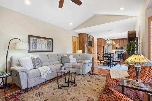 A desirable open concept from kitchen to living space.