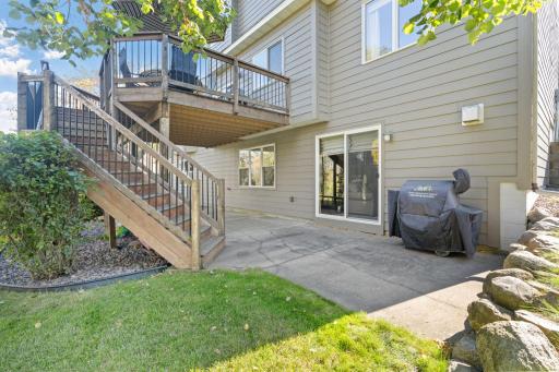 Walking out from the basement you have a large patio space and deck access.