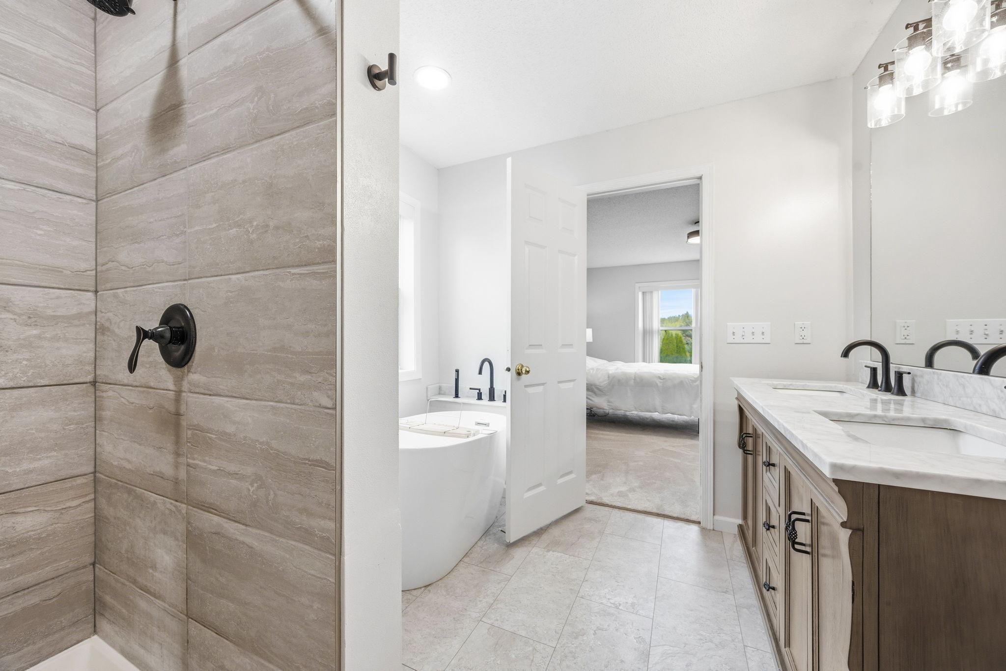 ...and a large, walk-in shower!