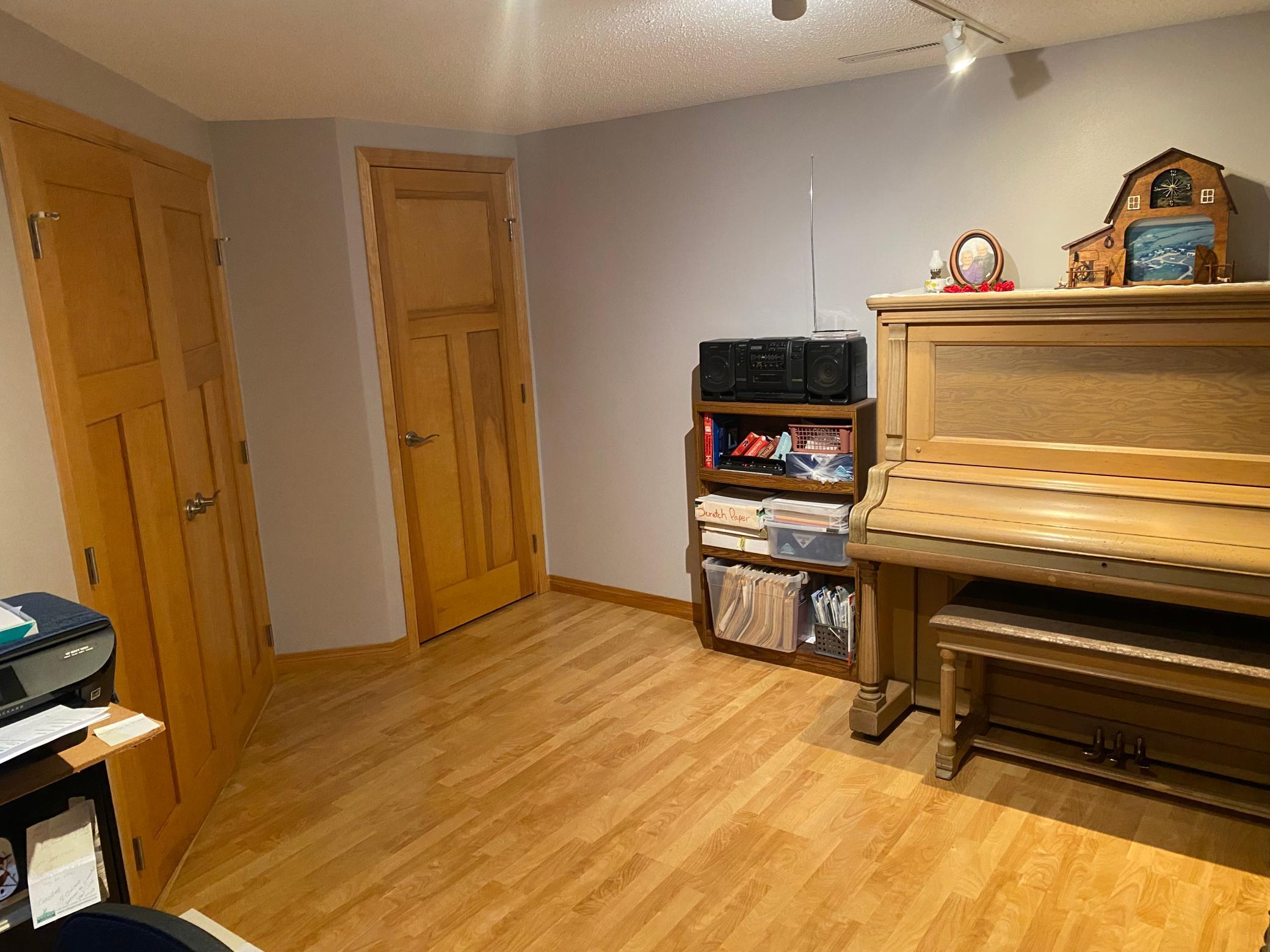 Basement Office with French Doors