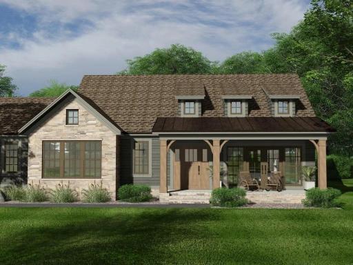 Example Exterior Rendering of a Black Dog Homes Project