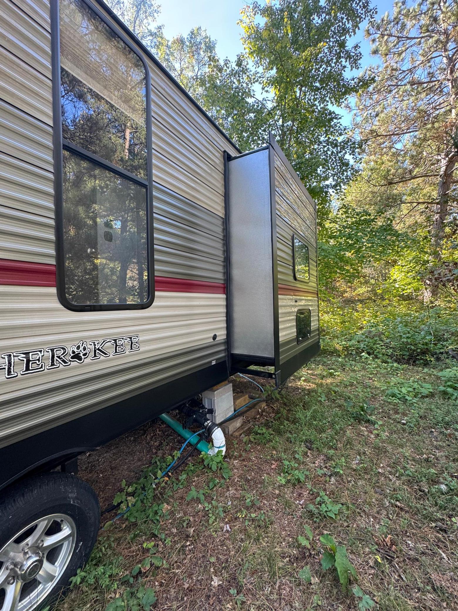 View of the exterior bedroom slide out