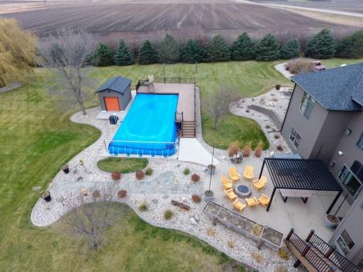 Bird's eye view of your own backyard oasis. You'll never want to leave home!