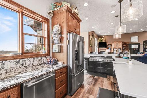 Beautiful stainless steel appliances are the perfect fit for this gourmet kitchen!