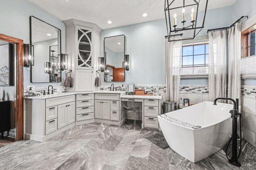 You will enjoy getting ready or winding down after work in this lovely bathroom