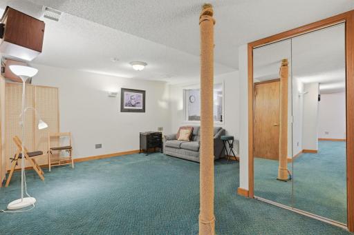 large speakers connected to recording studio and a viewing window
