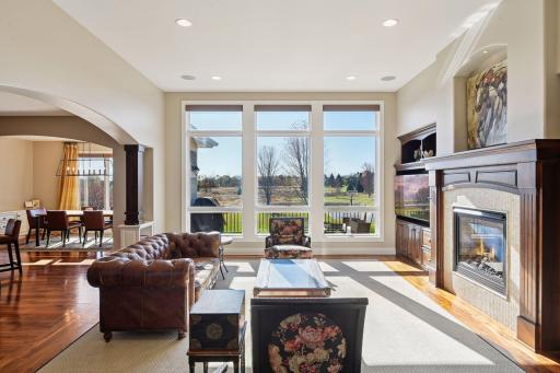 Open feel in the main area with the living space flowing with the dining room and kitchen.