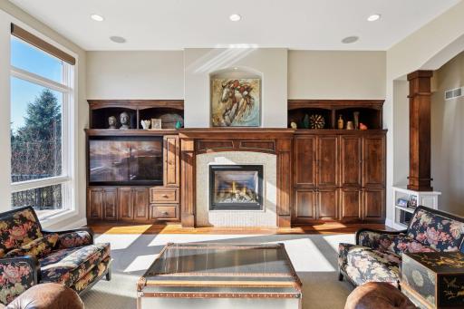 Cabinet and storage galore and the ability to watch TV and relax or turn on the fireplace and read a good book. Nice and cozy living space.