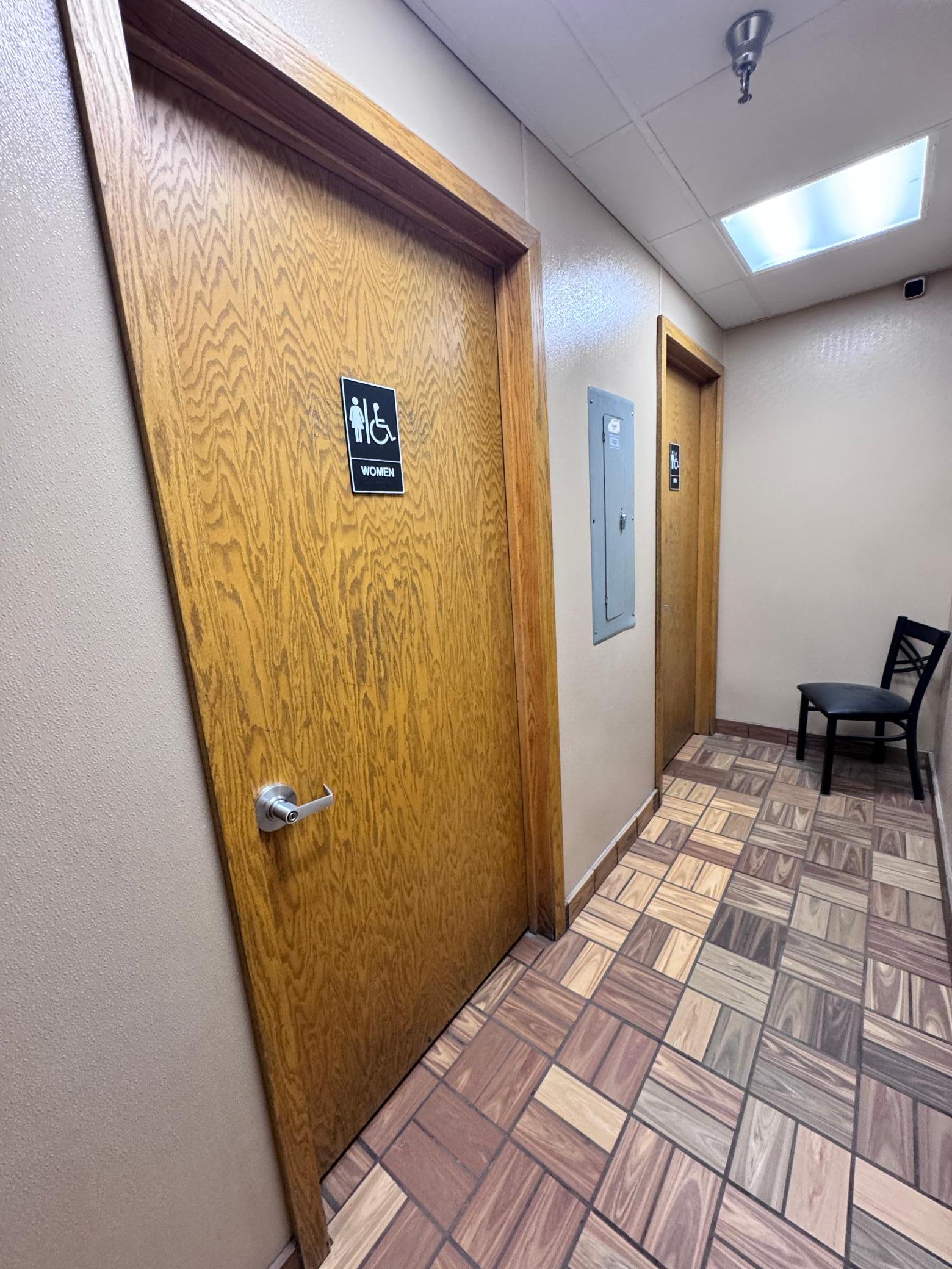 2 Restrooms in the back hallway
