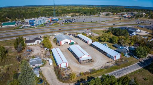 Overview of the lumber yard looking from the back side towards the casino across Highway 2