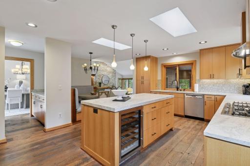 Kitchen flows seamlessly into other parts of the home