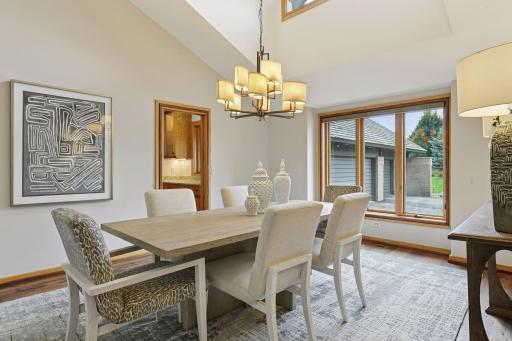 The formal dining room offers an intimate space for entertaining and special occasions