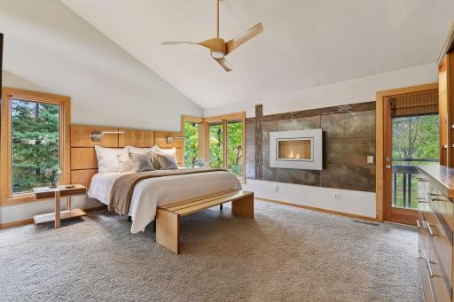 Main level primary suite is a private retreat