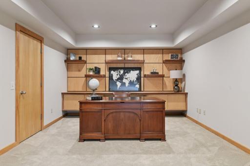 Designated home office space is located in the lower level