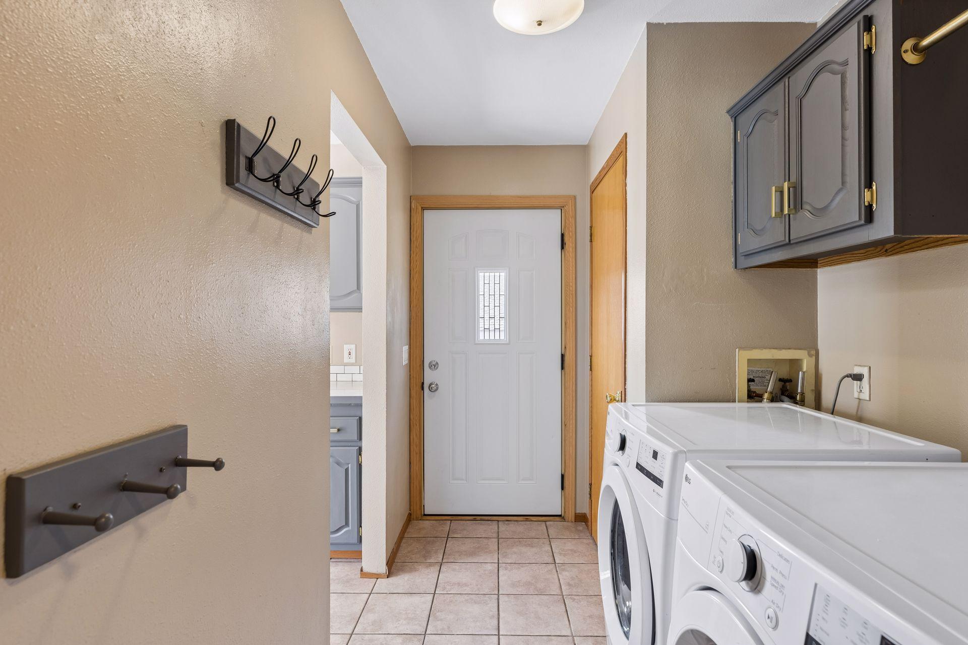 Main level laundry and rear/side entry door