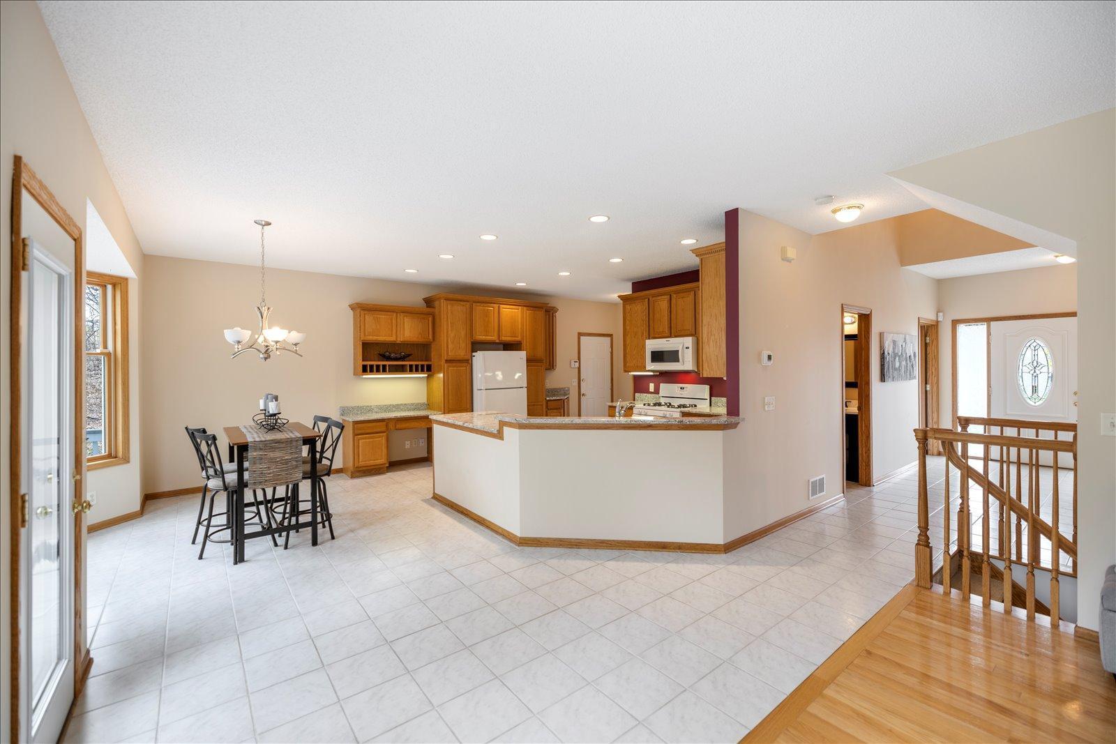 Kitchen and dining room opens to Great room