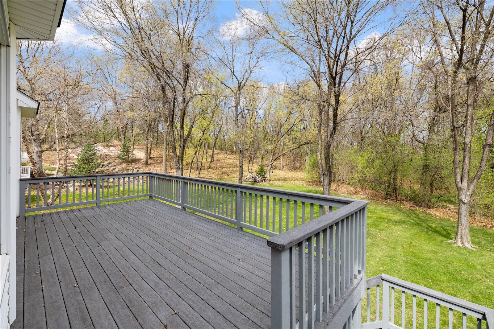 Large backyard with underground sprinkler