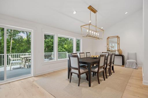 Beautiful sliding doors from Great room area to outdoor deck, great for entertaining!
