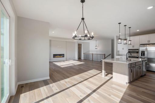 Informal dining overlooking the kitchen and family room.