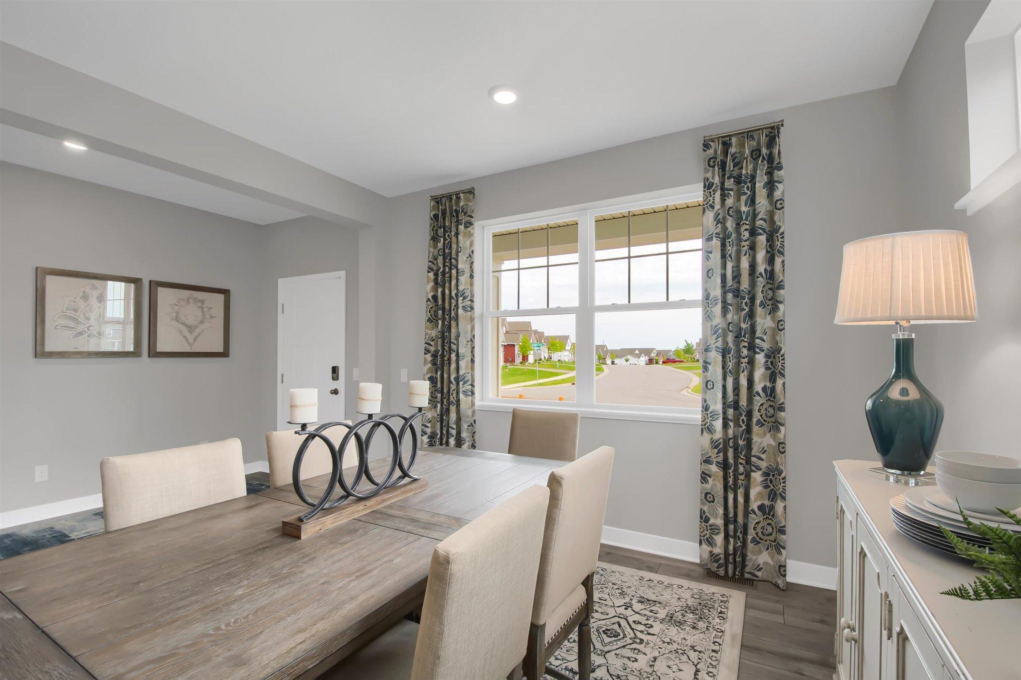 Formal dining with attached butlers pantry.