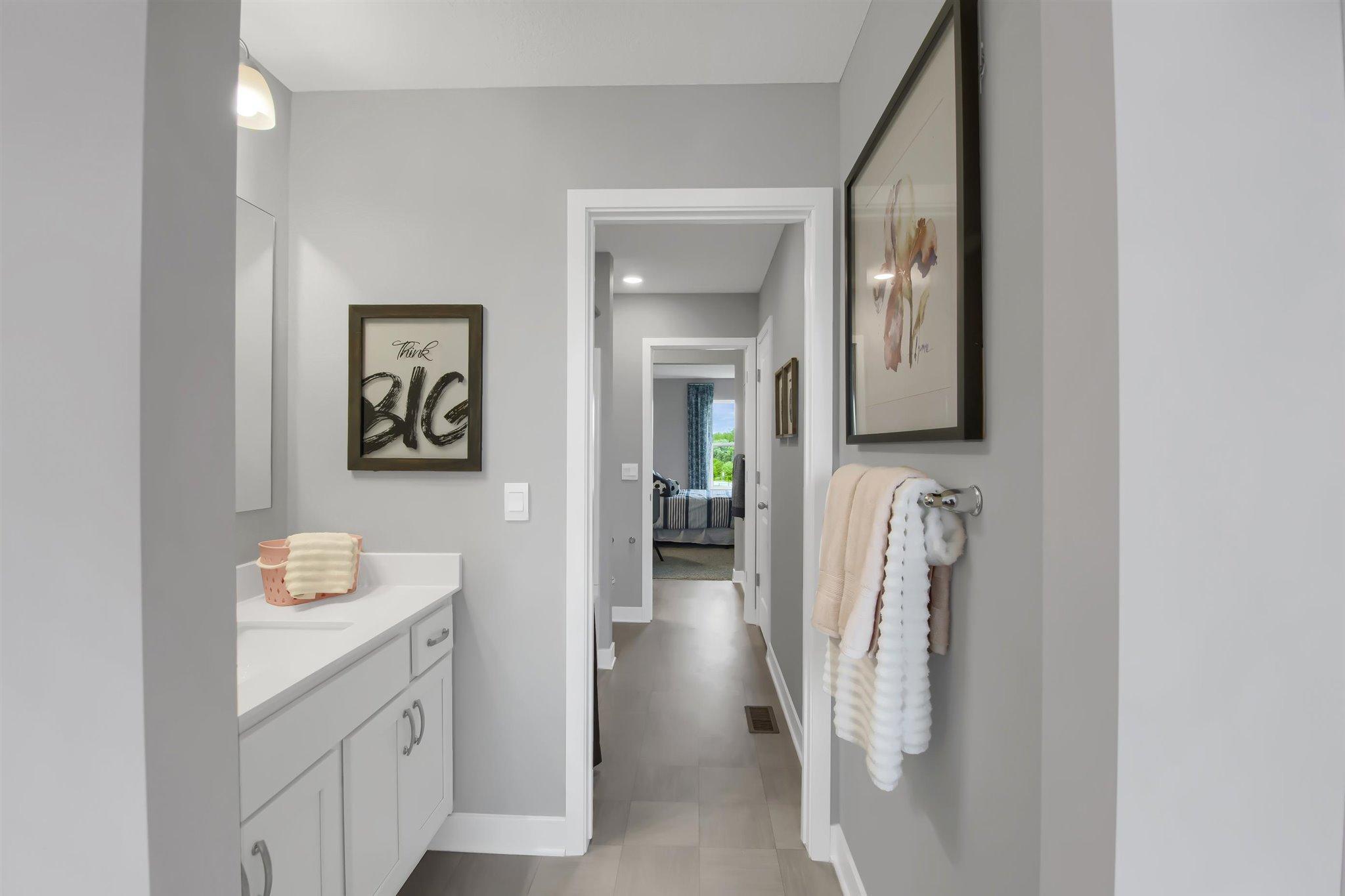 Jack n Jill bathroom on upper level.