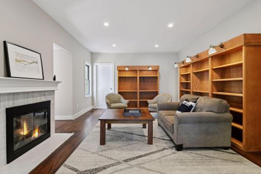 The Flex Room is a versatile space that is currently used as a library but could also be a music room, play room or sitting room. A second main level bathroom has been roughed-in in the space just off the Flex Room.