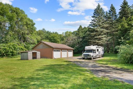 Detached 3 car garage.