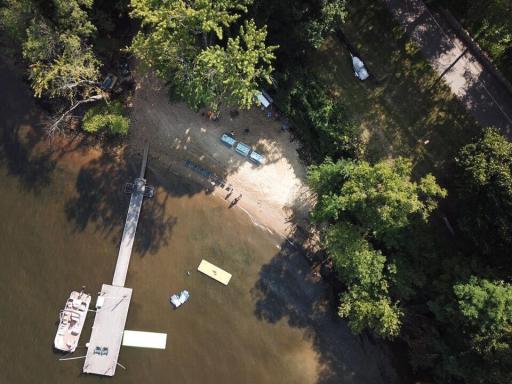 Aerial Views of the private beach property.