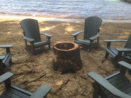 Enjoy the private beach front with a relaxing bonfire.