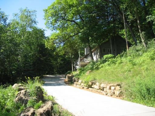 Concrete Driveway Entrance from River Road S.