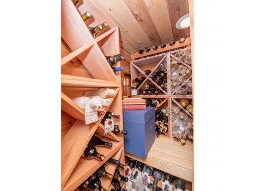 Sauna currently being used as a wine cellar.