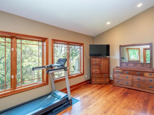 Main Floor Primary. Windows face the river view.