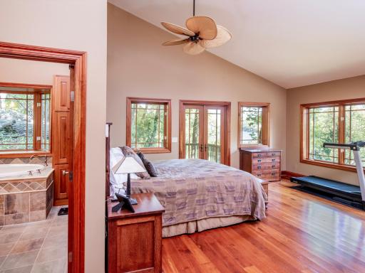 Primary Main Floor Bedroom, private deck.