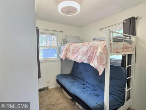 The 2nd bedoom is the smaller of the 2 bedrooms perfect for the bunk bed arrangement.