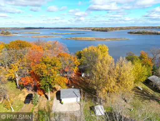 An aerial look to north, ready for the new owner to enjoy lake living on Clearwater Lake.