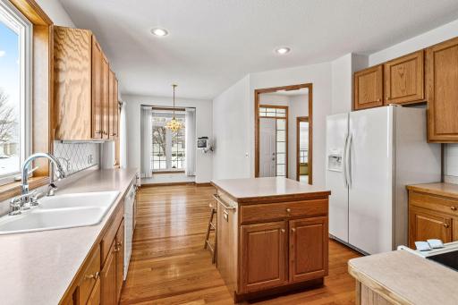 Huge kitchen with center island and informal dining area