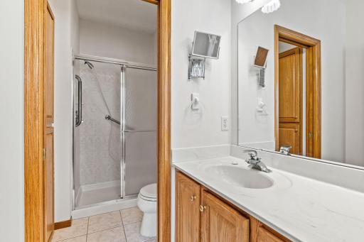 Private toilet and shower in en suite bathroom