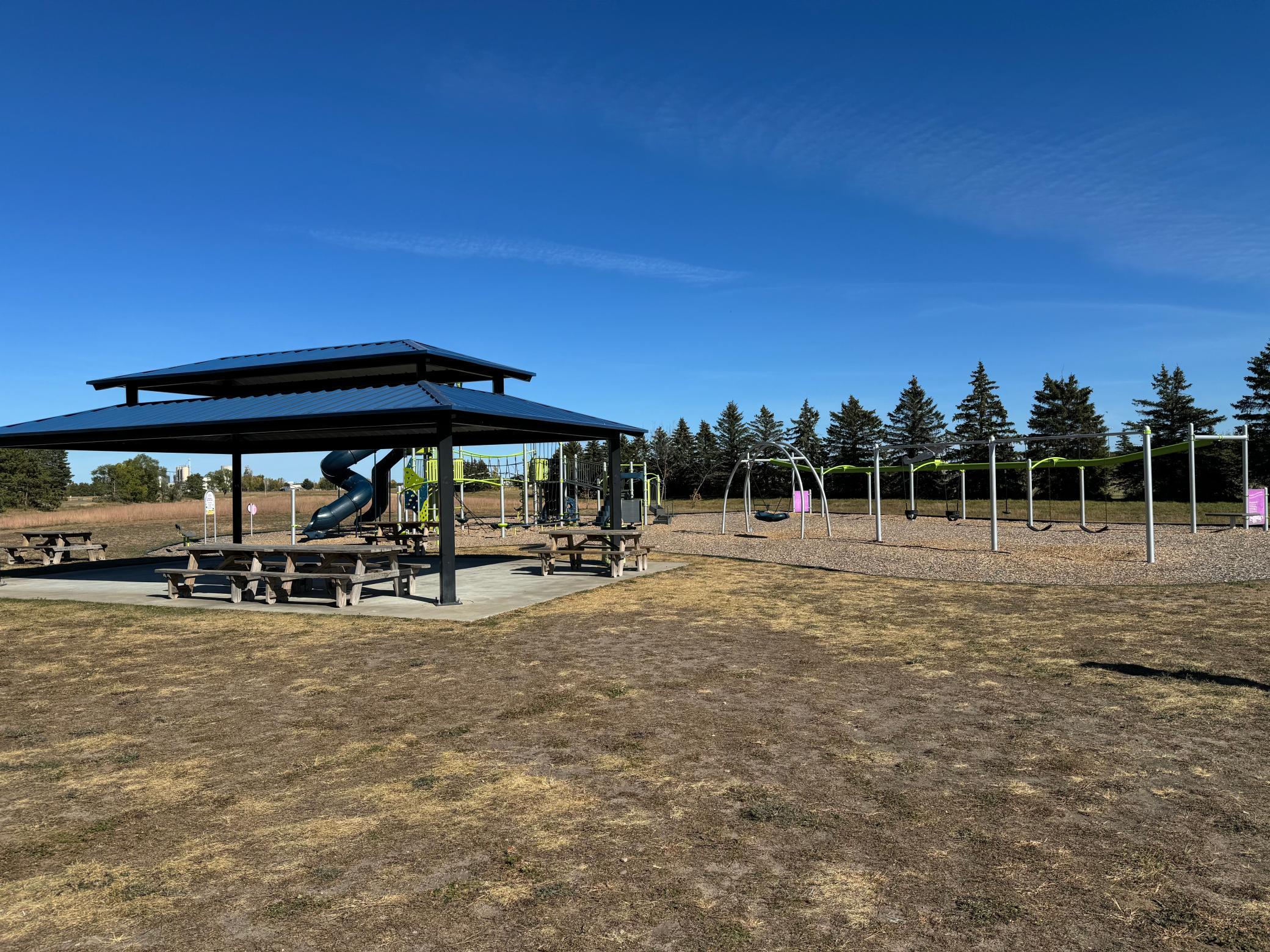 Pavilion for shade.