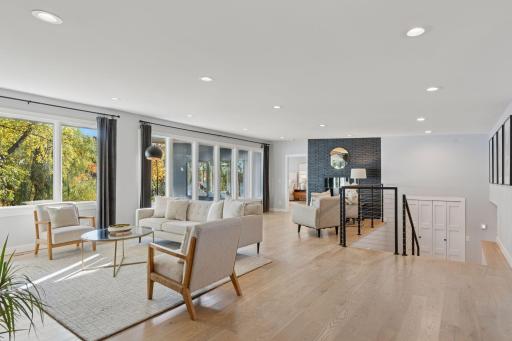 Natural light streams in through oversized windows.
