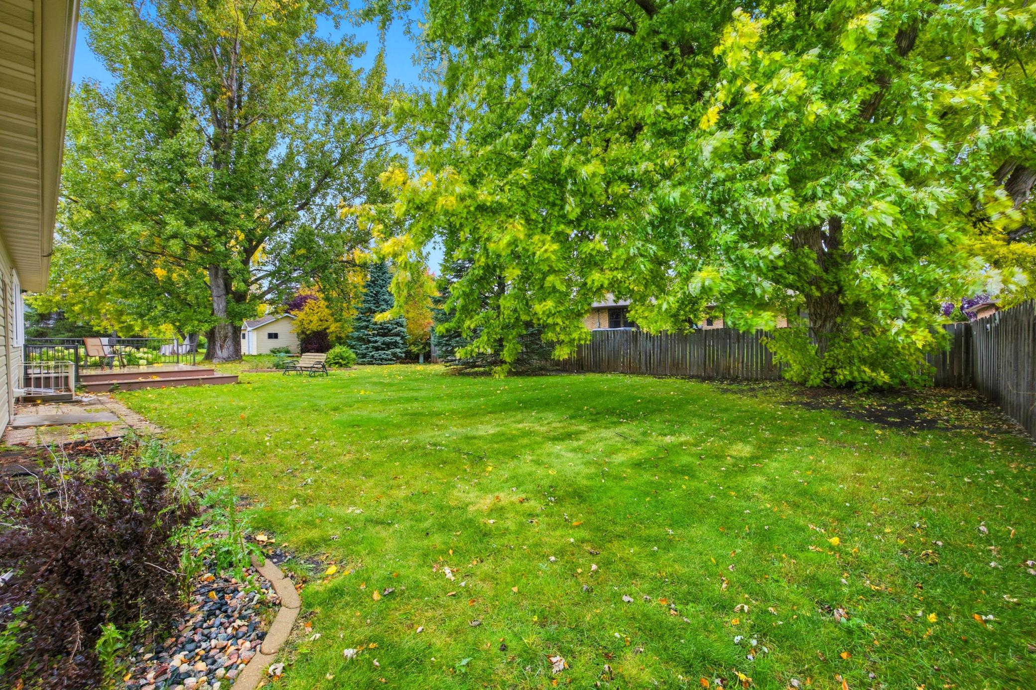 Private backyard with gorgeous trees