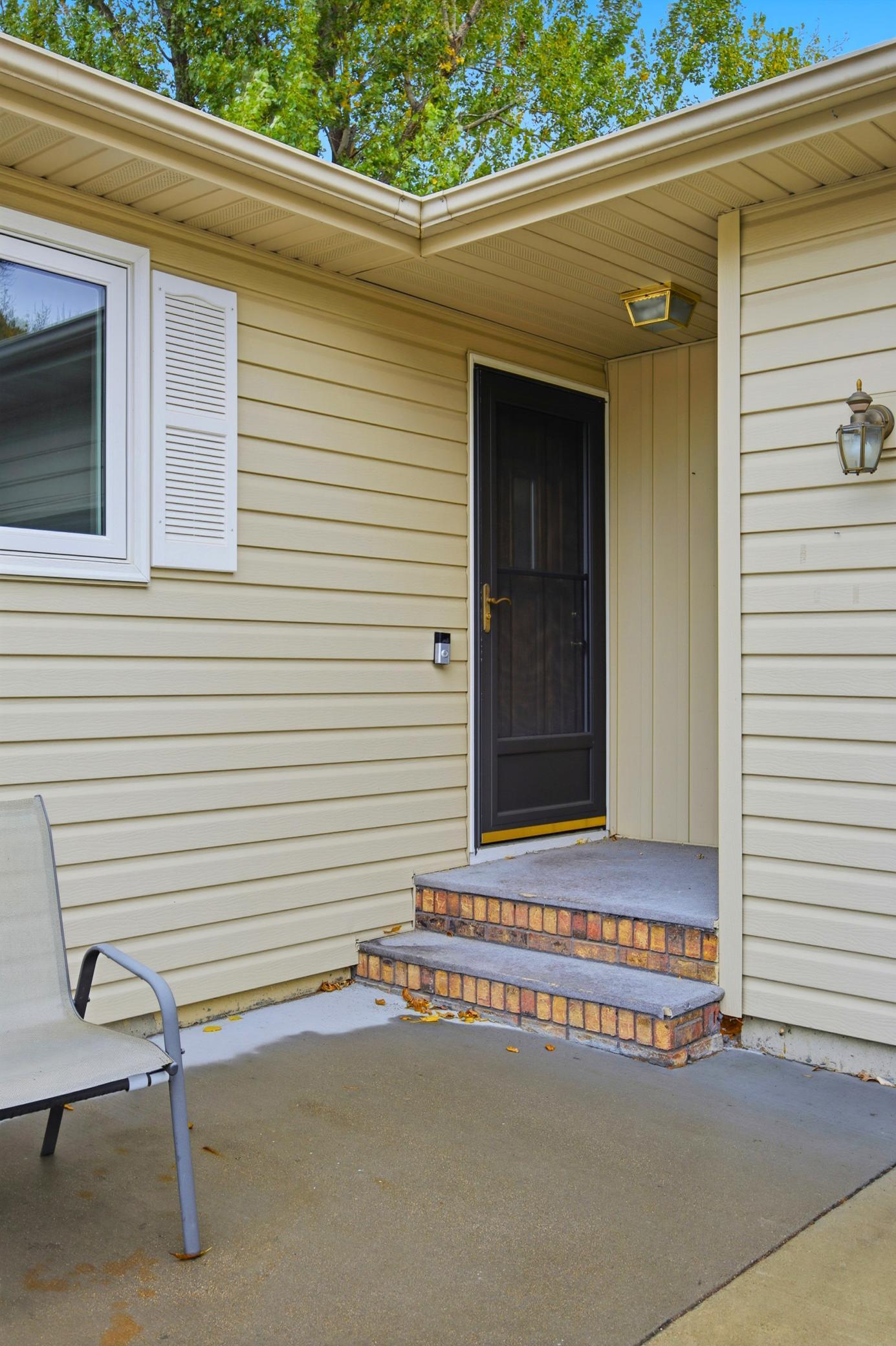 Sheltered entry keeps you out of the wind and snow!