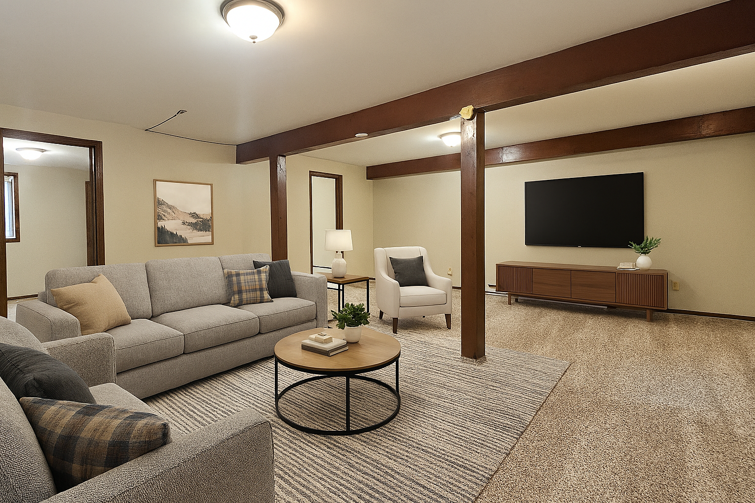 Virtually Staged LL Family Room