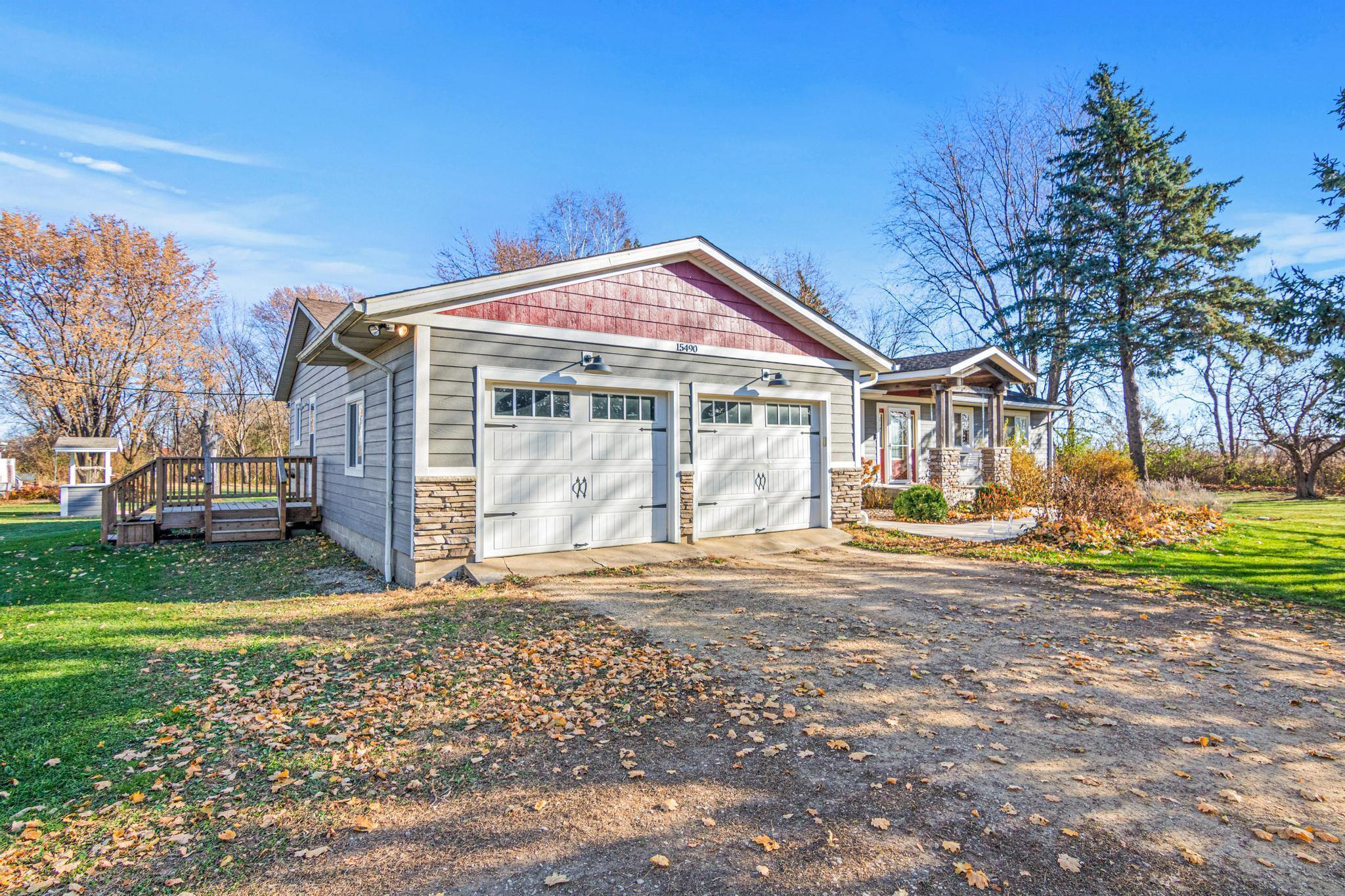 Two car attached garage perfectly matches the home!
